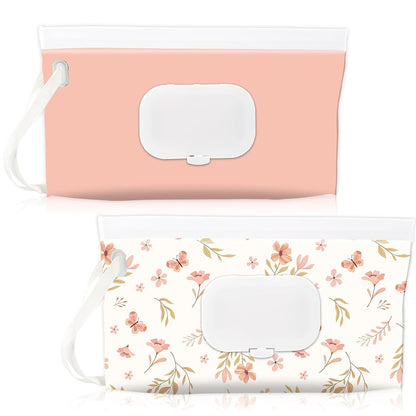 FEBSNOW 2 Pack Baby Wipe Dispenser, Portable Wet Wipes Holder Container