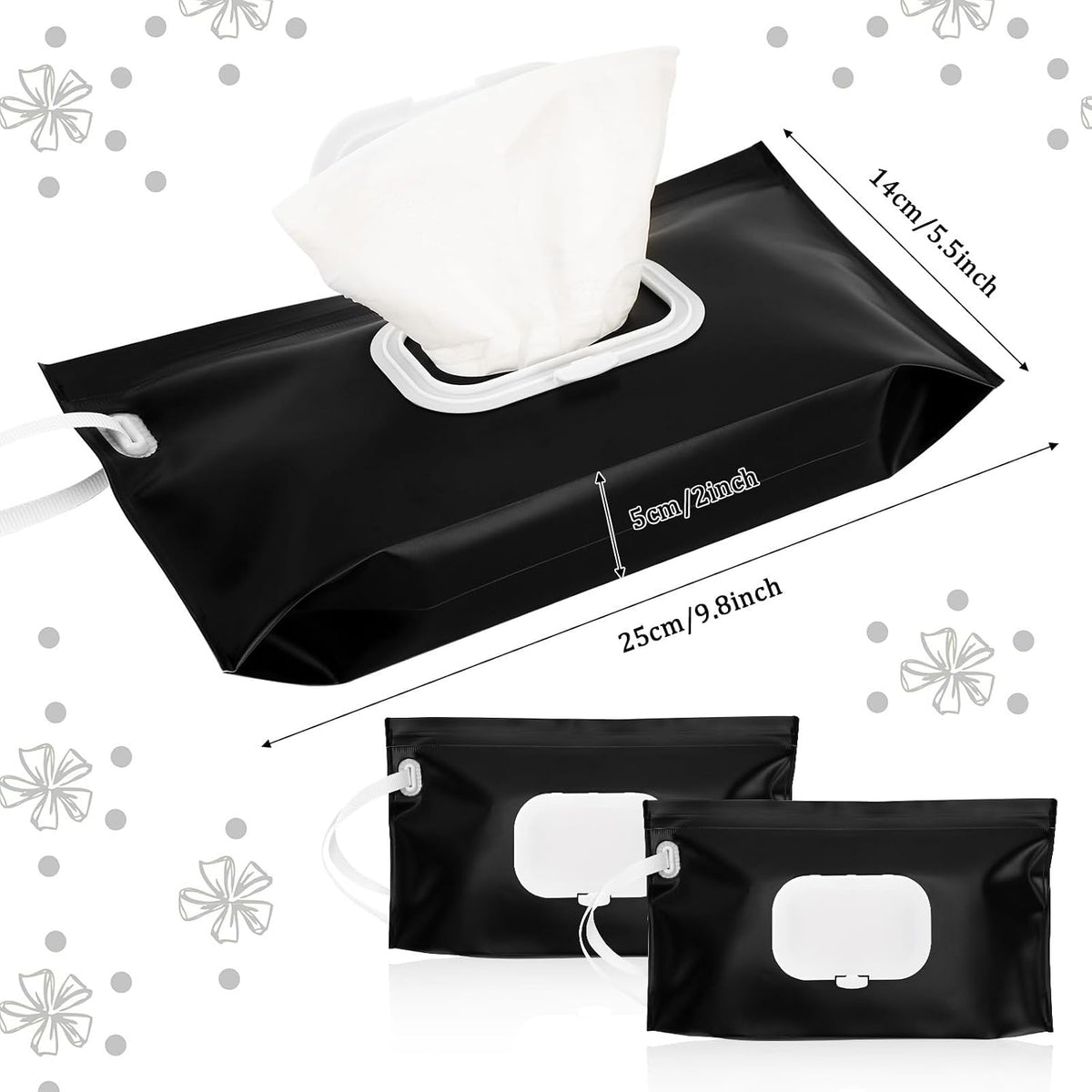 FEBSNOW 2 Pack Baby Wipe Dispenser, Portable Wet Wipes Holder Container