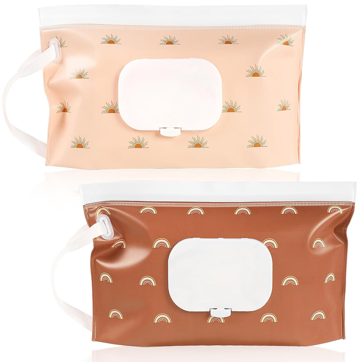 FEBSNOW 2 Pack Baby Wipe Dispenser, Portable Wet Wipes Holder Container