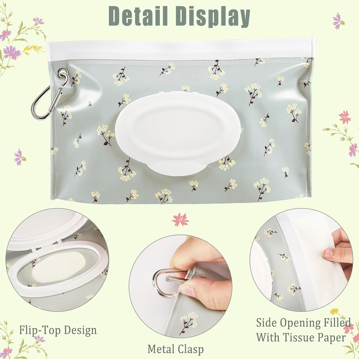 FEBSNOW 2 Pack Baby Wipe Dispenser, Portable Wet Wipes Holder Container