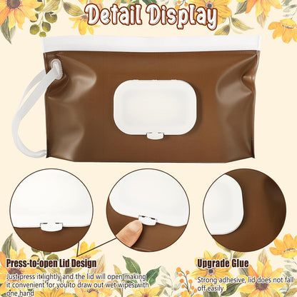 FEBSNOW 2 Pack Baby Wipe Dispenser, Portable Wet Wipes Holder Container