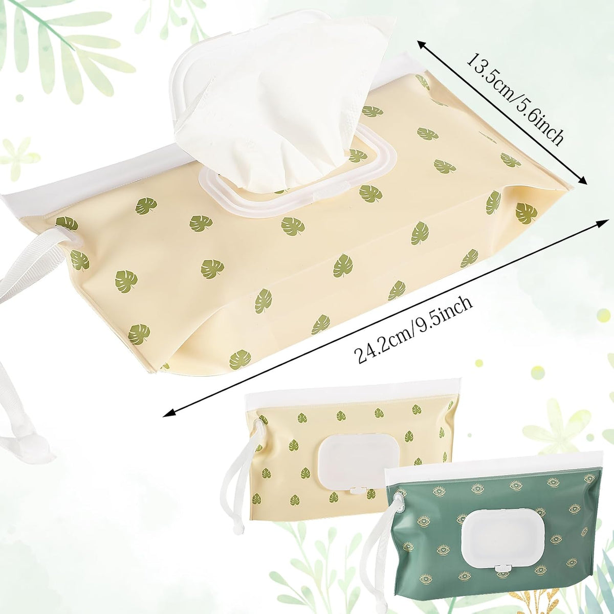 FEBSNOW 2 Pack Baby Wipe Dispenser, Portable Wet Wipes Holder Container