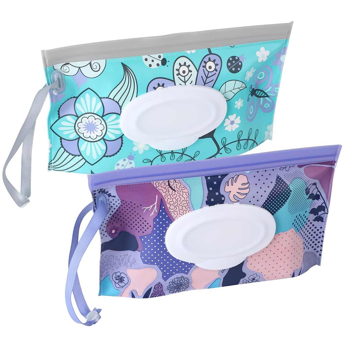 FEBSNOW 2 Pack Baby Wipe Dispenser, Portable Wet Wipes Holder Container