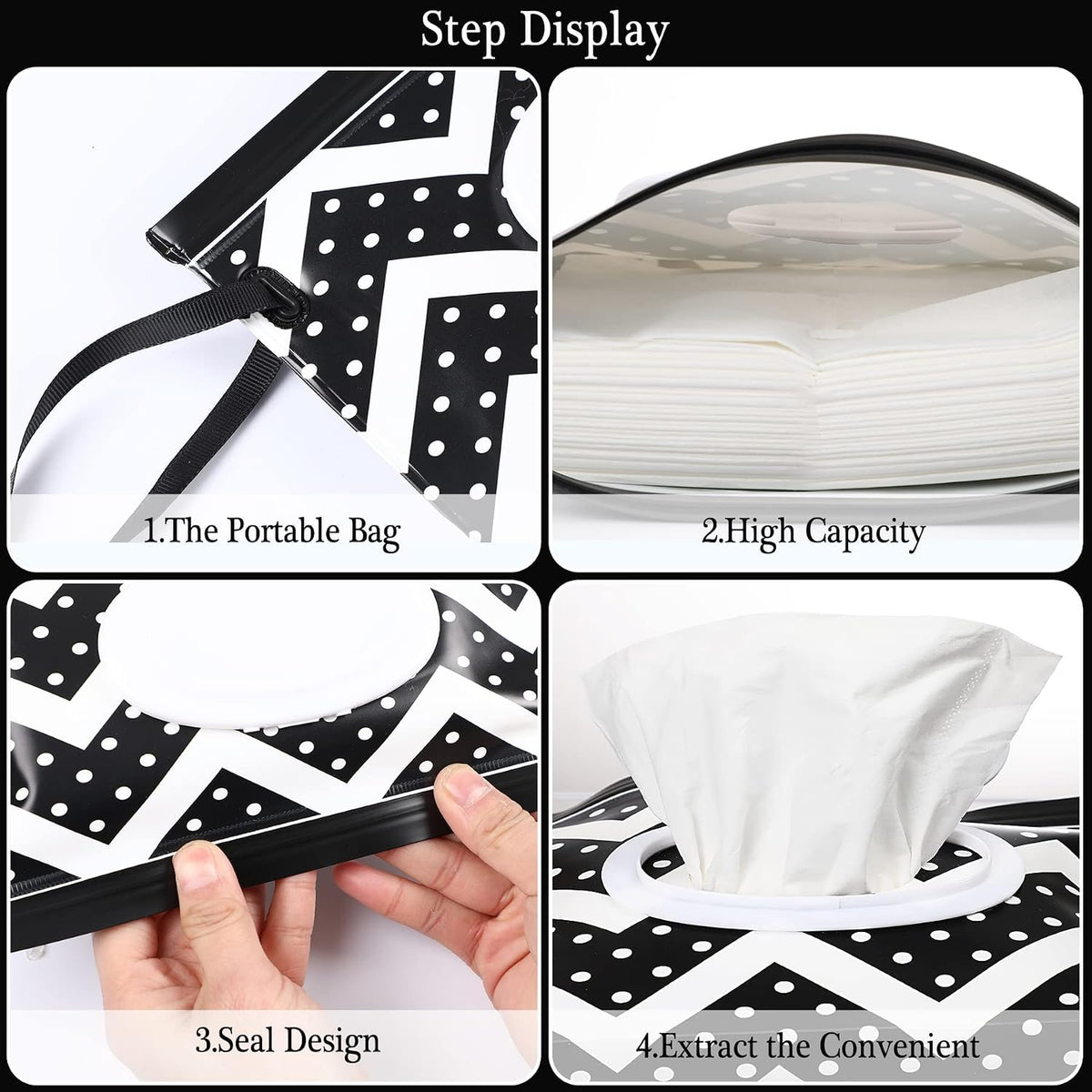 FEBSNOW 2 Pack Baby Wipe Dispenser, Portable Wet Wipes Holder Container