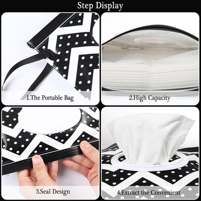 FEBSNOW 2 Pack Baby Wipe Dispenser, Portable Wet Wipes Holder Container