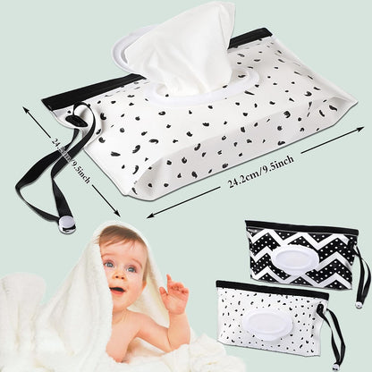 FEBSNOW 2 Pack Baby Wipe Dispenser, Portable Wet Wipes Holder Container