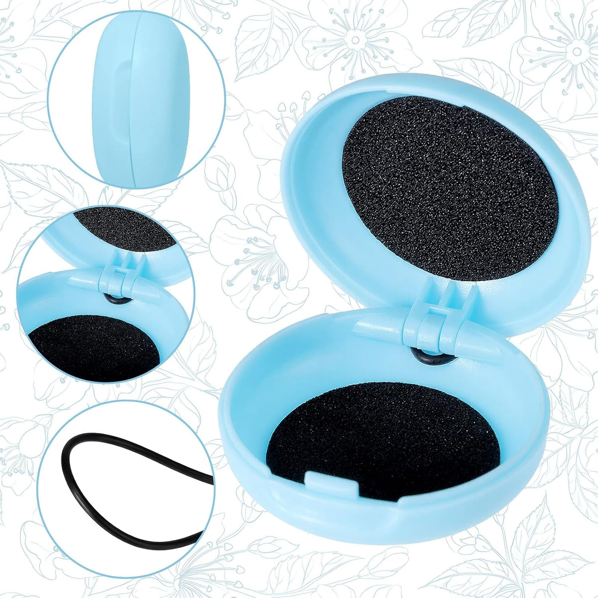 Ear Plug Case, 4pcs Portable Mini Earplugs Case, Earplug Keychain for Travel, Small Earplug Holder Storage Organizer (Black, White, Blue, Purple)