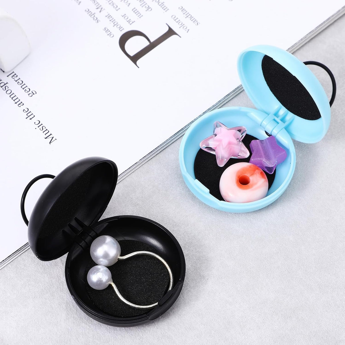 Ear Plug Case, 4pcs Portable Mini Earplugs Case, Earplug Keychain for Travel, Small Earplug Holder Storage Organizer (Black, White, Blue, Purple)