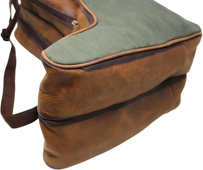 Western Waxed Canvas Leather Travel Carry Storage Boot Bag Waterproof 30SK02