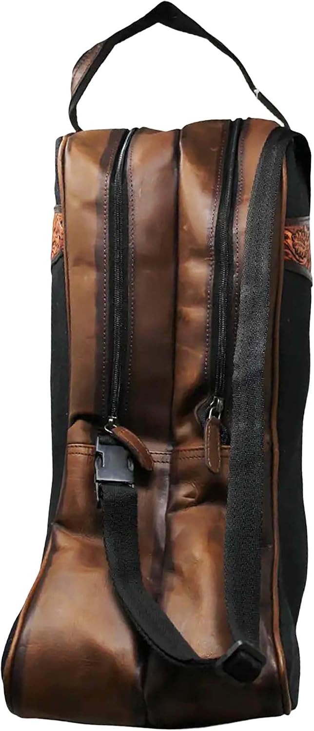 Western Waxed Canvas Leather Travel Carry Storage Boot Bag Waterproof 30SK02