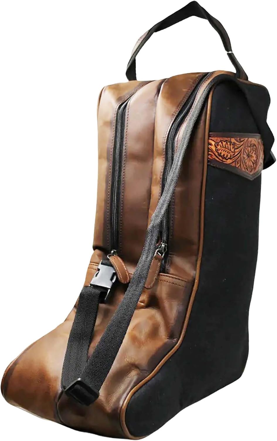 Western Waxed Canvas Leather Travel Carry Storage Boot Bag Waterproof 30SK02