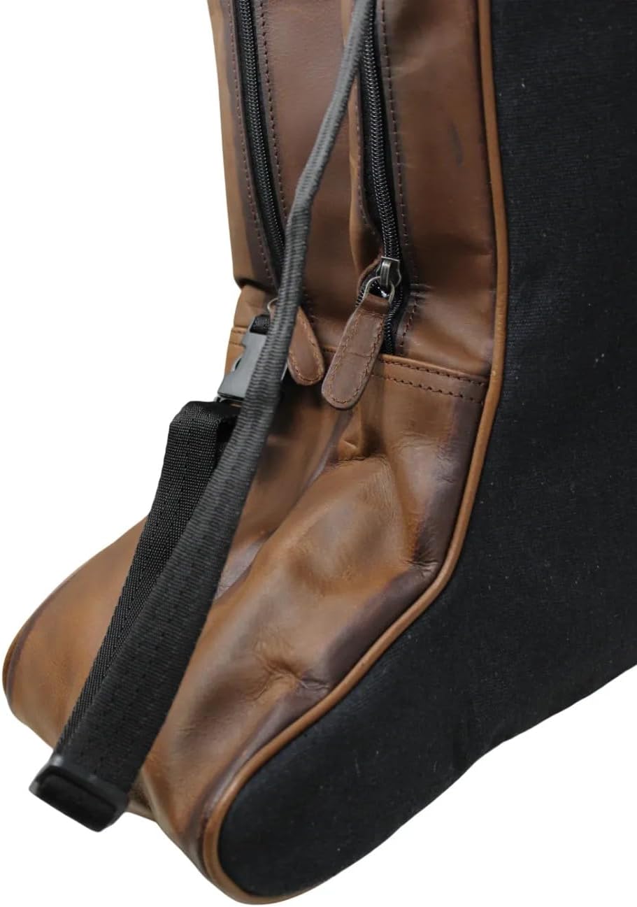 Western Waxed Canvas Leather Travel Carry Storage Boot Bag Waterproof 30SK02