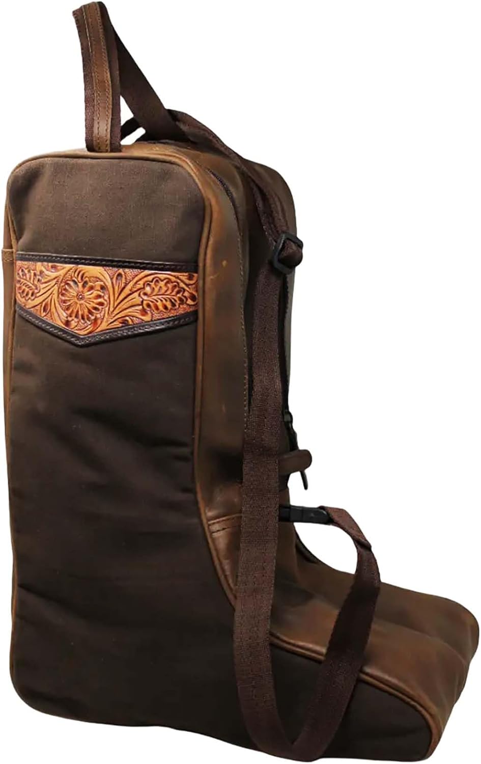 Western Waxed Canvas Leather Travel Carry Storage Boot Bag Waterproof 30SK02