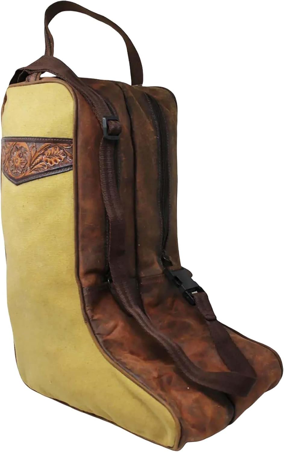 Western Waxed Canvas Leather Travel Carry Storage Boot Bag Waterproof 30SK02