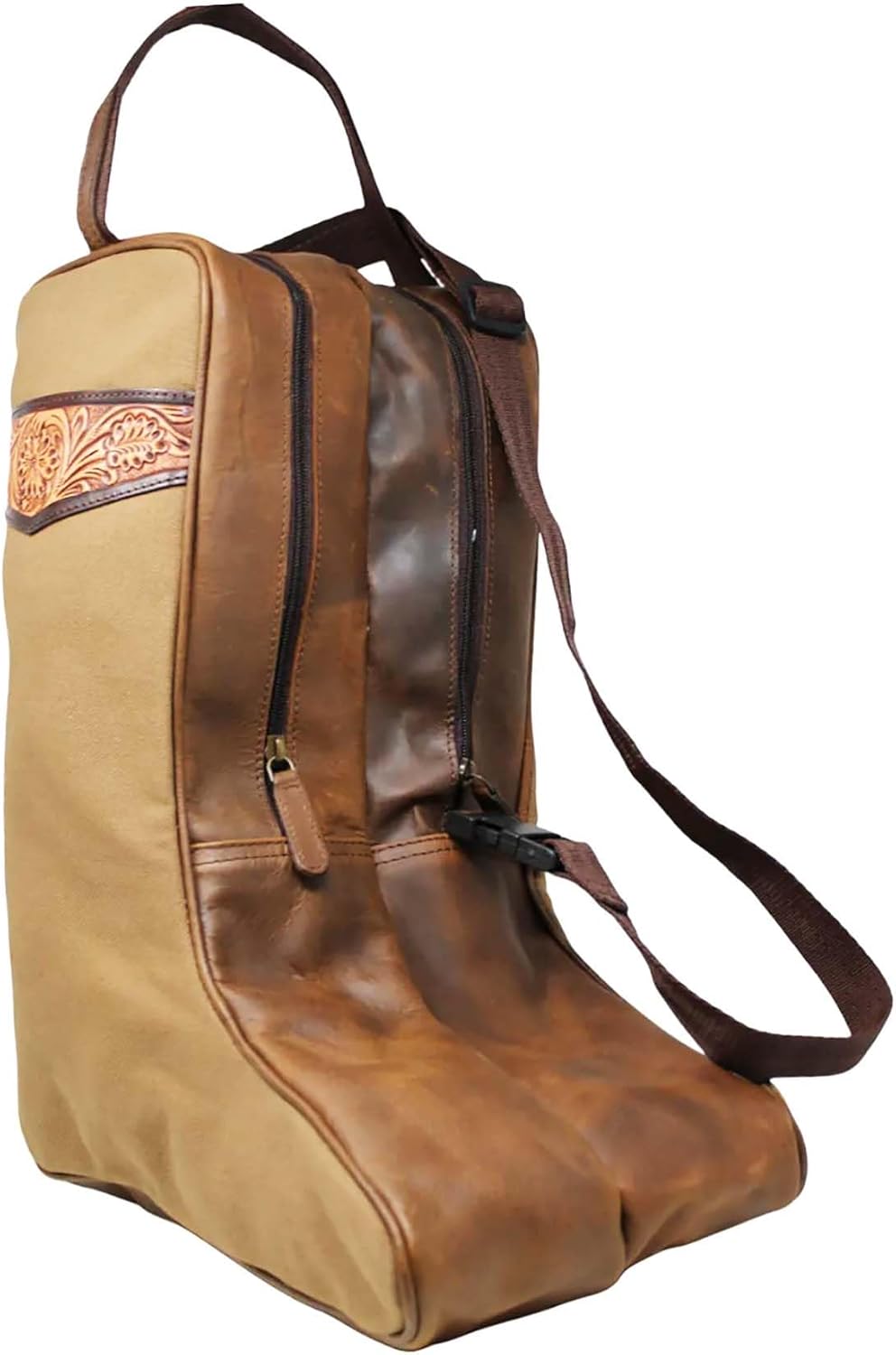 Western Waxed Canvas Leather Travel Carry Storage Boot Bag Waterproof 30SK02