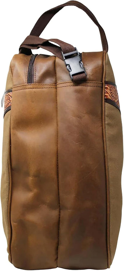 Western Waxed Canvas Leather Travel Carry Storage Boot Bag Waterproof 30SK02