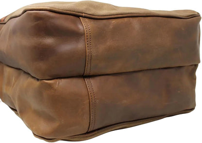 Western Waxed Canvas Leather Travel Carry Storage Boot Bag Waterproof 30SK02