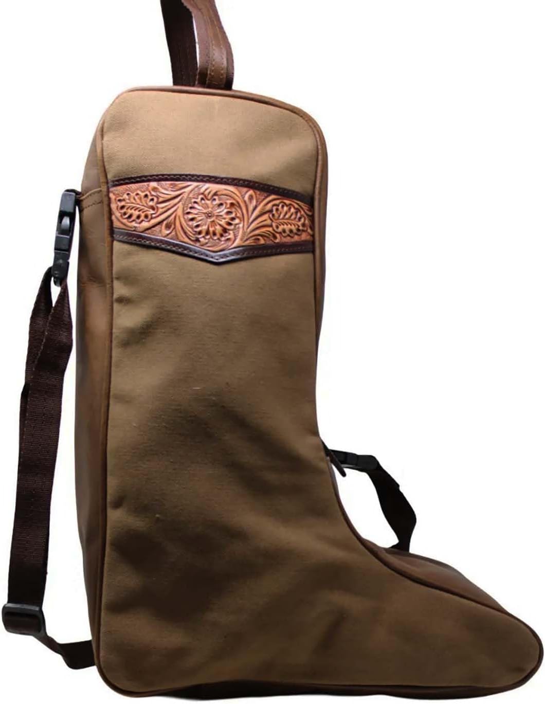 Western Waxed Canvas Leather Travel Carry Storage Boot Bag Waterproof 30SK02