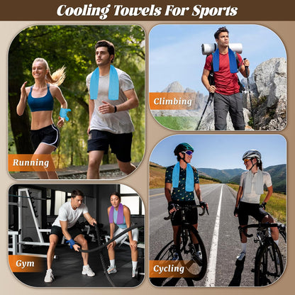 4 Pack Cooling Towels, Soft Breathable Cooling Towels for Neck and Face