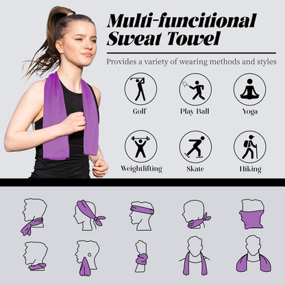 4 Pack Cooling Towels, Soft Breathable Cooling Towels for Neck and Face