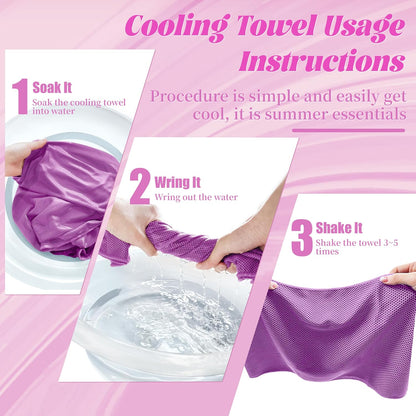 4 Pack Cooling Towels, Soft Breathable Cooling Towels for Neck and Face