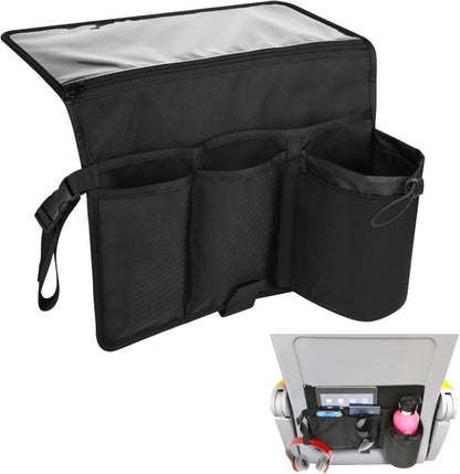Airplane Seatback Organizer Flight Travel Essentials Seat Back Storage Bag Airline Seat Hanging Pockets for Tablet, Magazines, Phone and Water Bottle | Keep Personal Items Clean & Organized