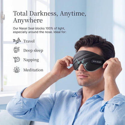 3D Sleep Mask for Men, 100% Blackout Eye Mask for Sleep, Ice Silk Lightweight Sleeping Mask for Side Sleepers, Soft Breathable Blindfold Perfect for Travel & Deep Sleep