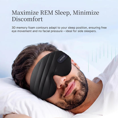 3D Sleep Mask for Men, 100% Blackout Eye Mask for Sleep, Ice Silk Lightweight Sleeping Mask for Side Sleepers, Soft Breathable Blindfold Perfect for Travel & Deep Sleep