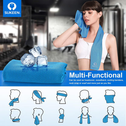 4 Pack Cooling Towels (40"x 12"), Cooling Neck Wraps, Soft Ice Towel