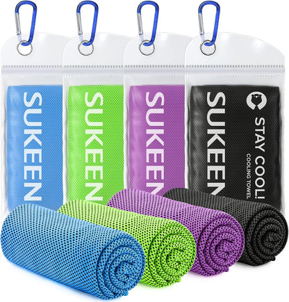 4 Pack Cooling Towels (40"x 12"), Cooling Neck Wraps, Soft Ice Towel