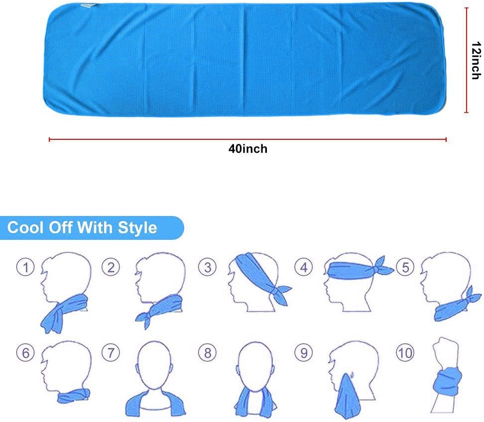 4 Pack Cooling Towels (40"x 12"), Cooling Neck Wraps, Soft Ice Towel