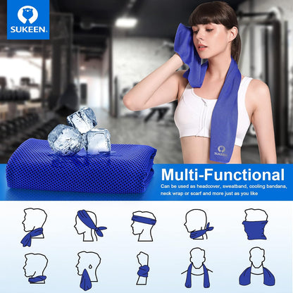 4 Pack Cooling Towels (40"x 12"), Cooling Neck Wraps, Soft Ice Towel