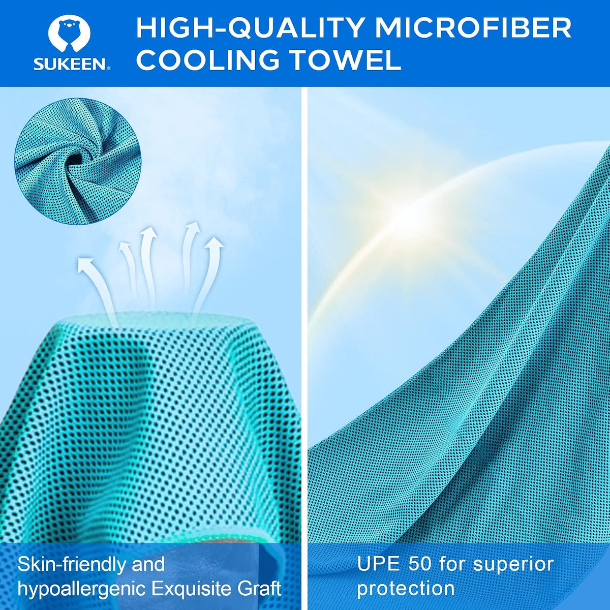4 Pack Cooling Towels (40"x 12"), Cooling Neck Wraps, Soft Ice Towel