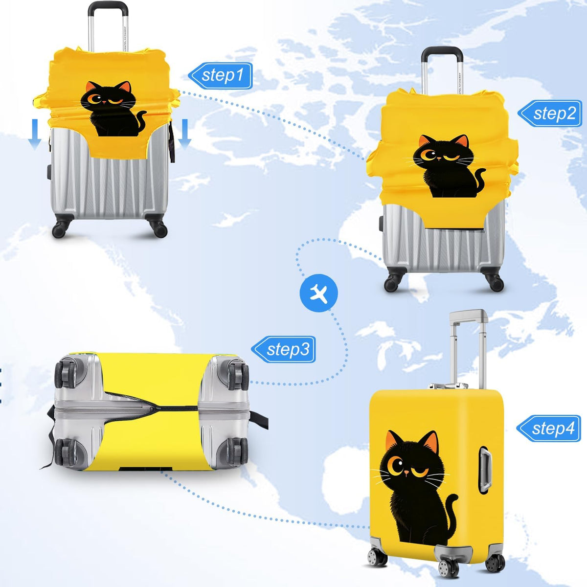 Retro Mountain Landscape Sunset Travel Luggage Cover -Stretchable Airplane Suitcase Protector Sleeve,Universal Washable Fit for 20-22 Inch Checked Baggage,Water Resistant Durable Luggage Protector - Colors A