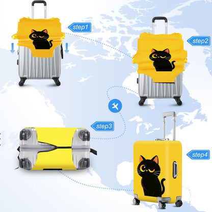 Retro Mountain Landscape Sunset Travel Luggage Cover -Stretchable Airplane Suitcase Protector Sleeve,Universal Washable Fit for 20-22 Inch Checked Baggage,Water Resistant Durable Luggage Protector - Colors A