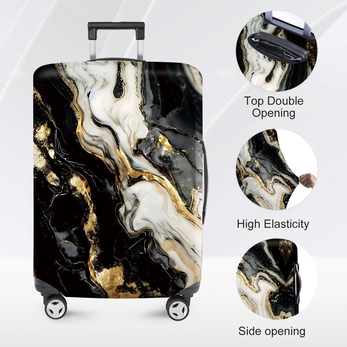 Retro Mountain Landscape Sunset Travel Luggage Cover -Stretchable Airplane Suitcase Protector Sleeve,Universal Washable Fit for 20-22 Inch Checked Baggage,Water Resistant Durable Luggage Protector - Colors A