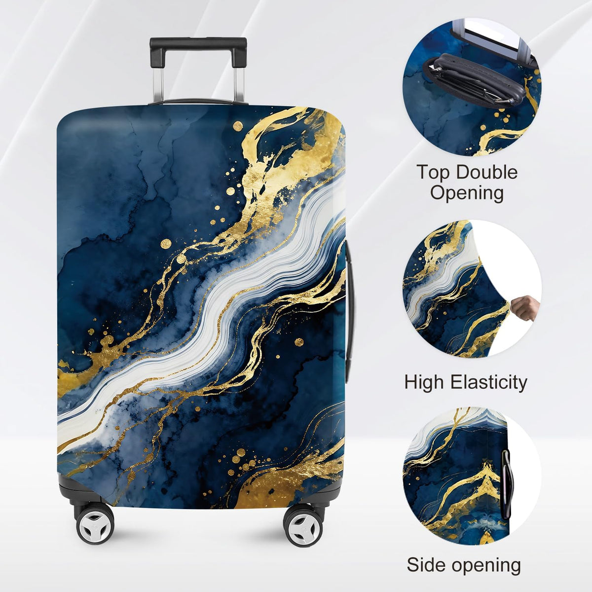 Retro Mountain Landscape Sunset Travel Luggage Cover -Stretchable Airplane Suitcase Protector Sleeve,Universal Washable Fit for 20-22 Inch Checked Baggage,Water Resistant Durable Luggage Protector - Colors A