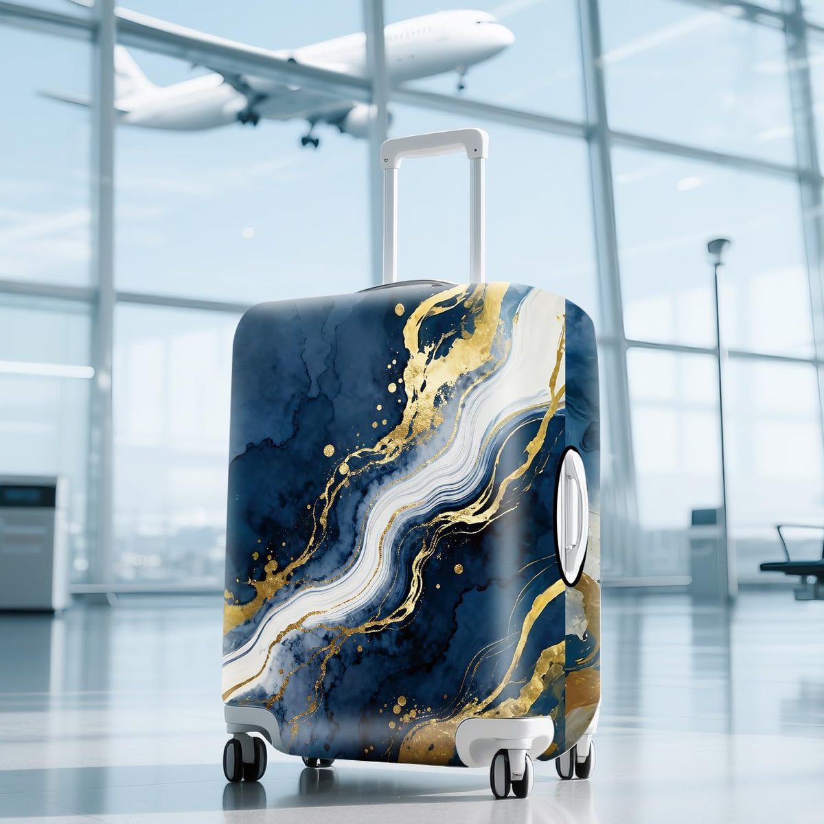 Retro Mountain Landscape Sunset Travel Luggage Cover -Stretchable Airplane Suitcase Protector Sleeve,Universal Washable Fit for 20-22 Inch Checked Baggage,Water Resistant Durable Luggage Protector - Colors A