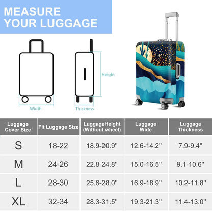 Retro Mountain Landscape Sunset Travel Luggage Cover -Stretchable Airplane Suitcase Protector Sleeve,Universal Washable Fit for 20-22 Inch Checked Baggage,Water Resistant Durable Luggage Protector - Colors A