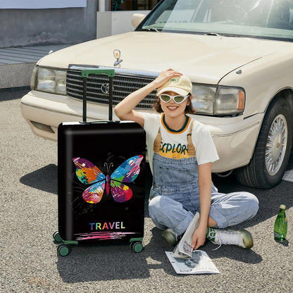 Retro Mountain Landscape Sunset Travel Luggage Cover -Stretchable Airplane Suitcase Protector Sleeve,Universal Washable Fit for 20-22 Inch Checked Baggage,Water Resistant Durable Luggage Protector - Colors A