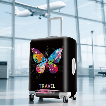 Retro Mountain Landscape Sunset Travel Luggage Cover -Stretchable Airplane Suitcase Protector Sleeve,Universal Washable Fit for 20-22 Inch Checked Baggage,Water Resistant Durable Luggage Protector - Colors A