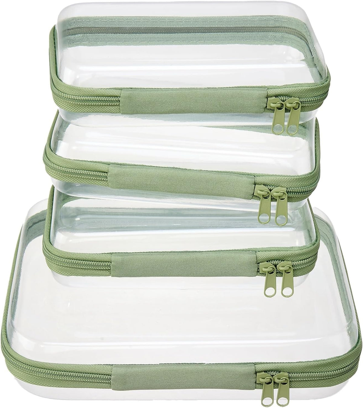 4 pcs Clear Zipper Pouches,Hard Shell Zipper Case,Toiletry Bag for Travel
