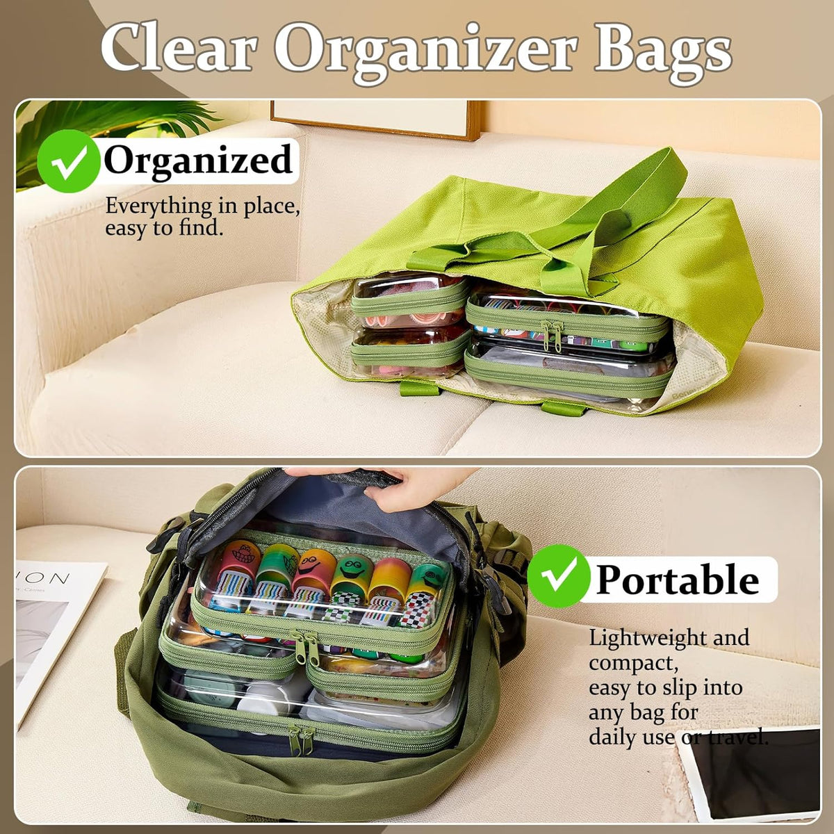 4 pcs Clear Zipper Pouches,Hard Shell Zipper Case,Toiletry Bag for Travel