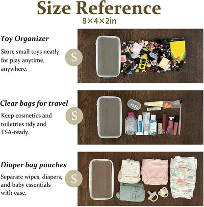 4 pcs Clear Zipper Pouches,Hard Shell Zipper Case,Toiletry Bag for Travel