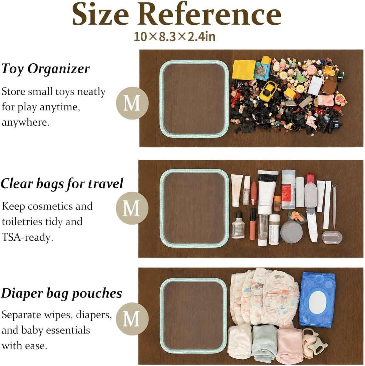 4 pcs Clear Zipper Pouches,Hard Shell Zipper Case,Toiletry Bag for Travel