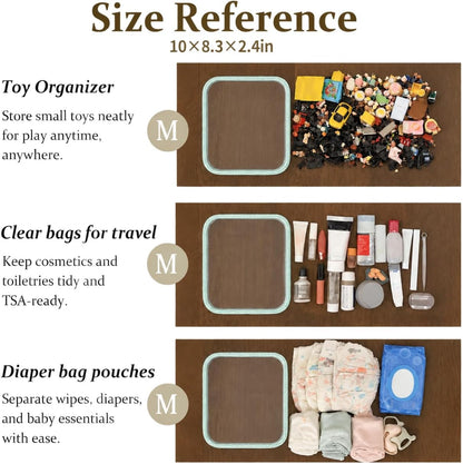 4 pcs Clear Zipper Pouches,Hard Shell Zipper Case,Toiletry Bag for Travel