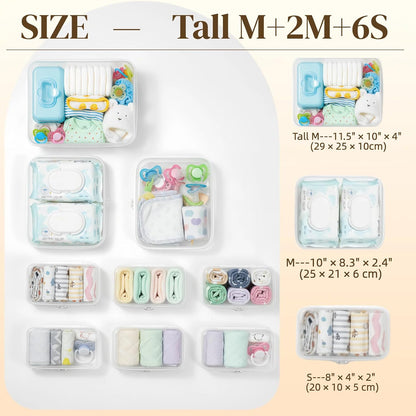 4 pcs Clear Zipper Pouches,Hard Shell Zipper Case,Toiletry Bag for Travel