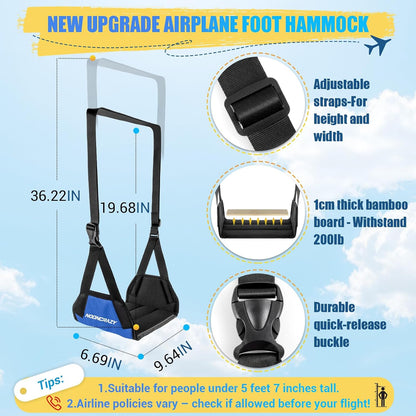 Airplane Foot Fammock, No Collapse Thickened Bamboo Plane Foot Rest Travel