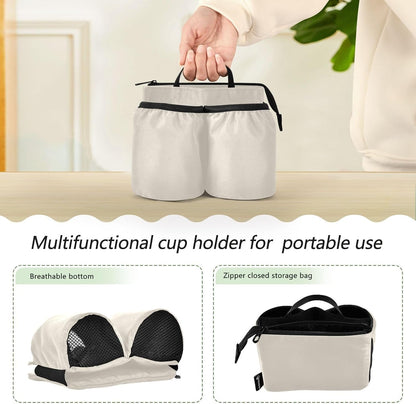 Navy Blue Travel Luggage Cup Holder for Suitcase Free Hands Travel Drink Bag for Coffee Mugs Bottles