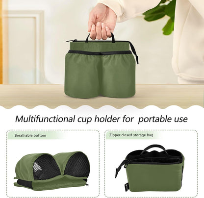 Navy Blue Travel Luggage Cup Holder for Suitcase Free Hands Travel Drink Bag for Coffee Mugs Bottles